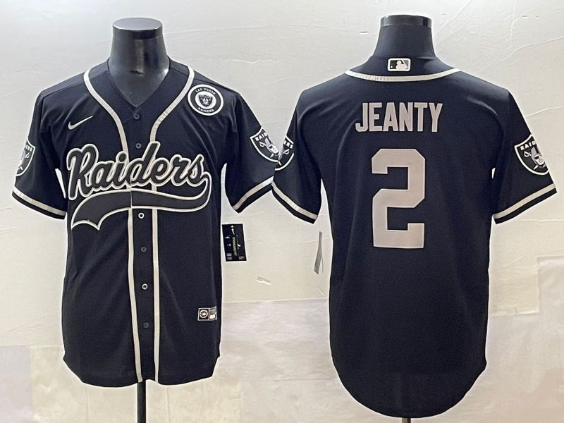 Men 2025 Oakland Raiders #2 Jeanty Black Joint Name Nike Limited NFL Jersey style 18